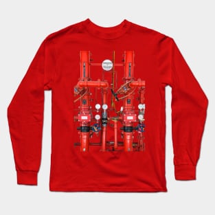 Decorative Art Red Pipes Long Sleeve T-Shirt